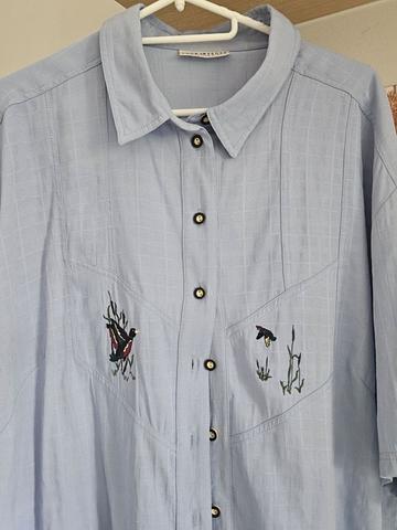 Embroidered button up