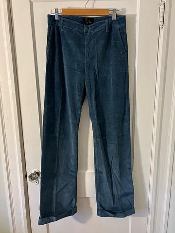 Blue flare corduroy pants
