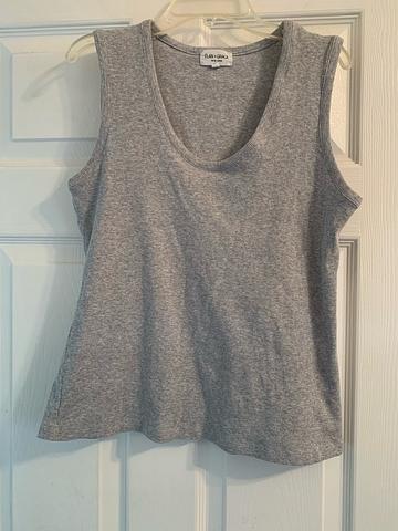 wide strap round neck tank