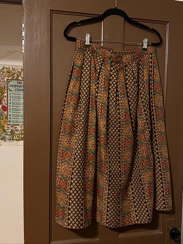 colorful pleated skirt