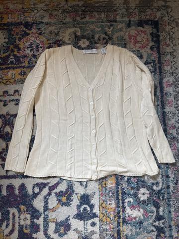 Stevens Pure Silk Cabled Cardigan