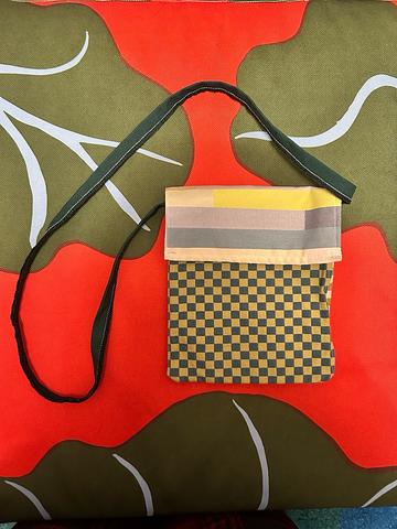 Modern Olive Green Checkered Crossbody