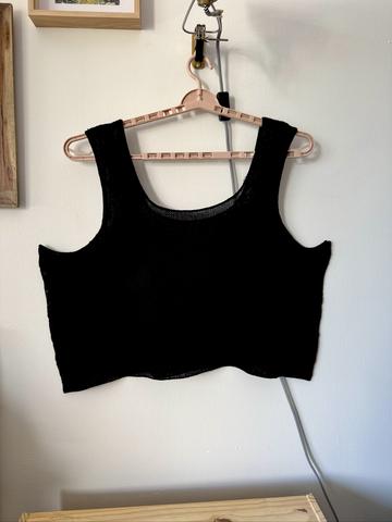Noir Raw Silk Tank