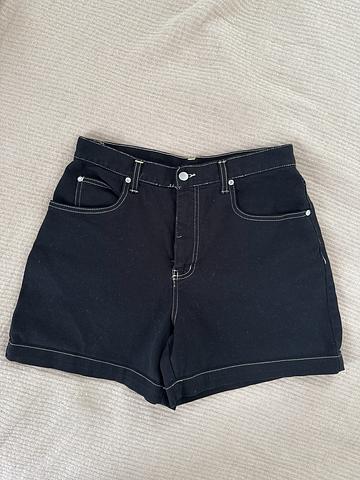 black denim shorts