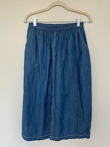Denim midi skirt