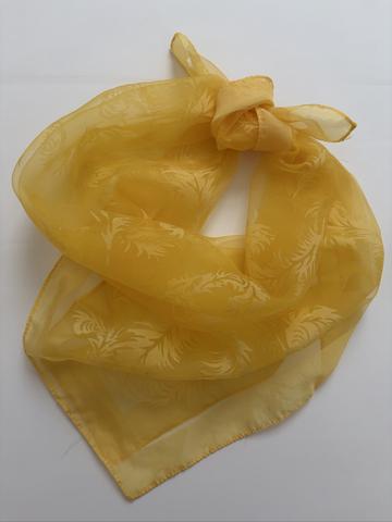 Vintage Yellow Sheer Feather Scarf