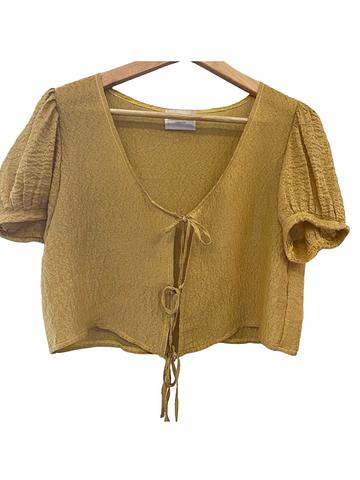 OOAK Maison Cleo made in France gold silk Annie blouse I