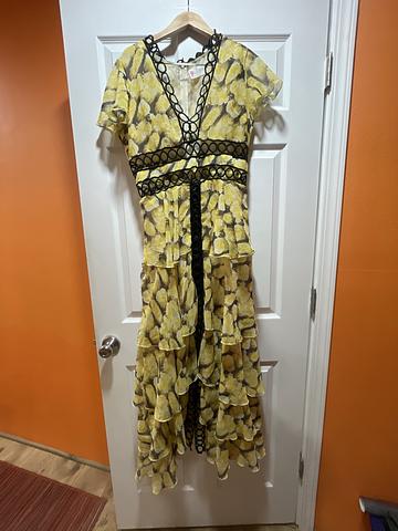 🍋 Lemon Ruffle Peek-a-boo Dress