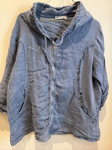 Femme fatale zip up linen hoodie