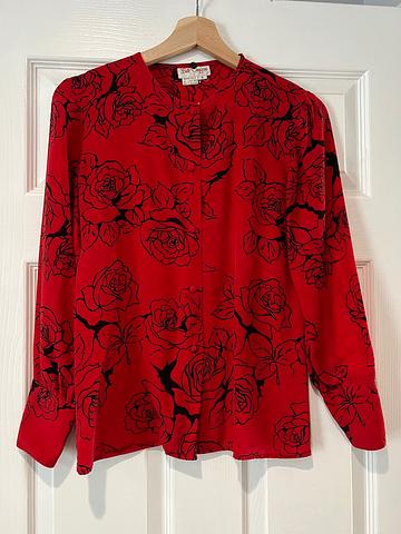 Silk Dragon Rose Blouse