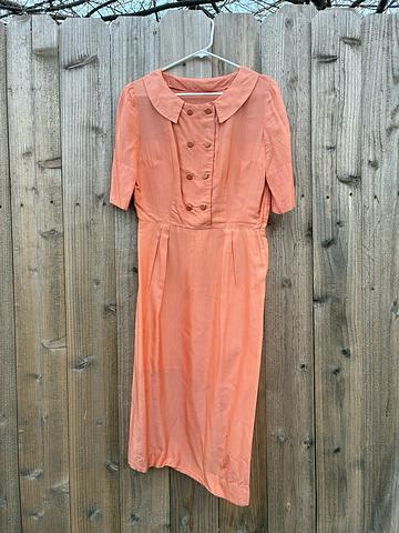 Peach silk dress