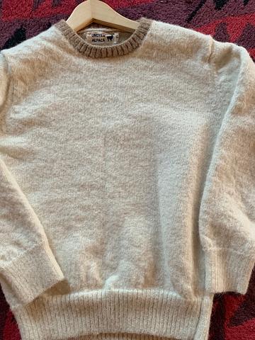 Alpaca crewneck sweater — slightly felted
