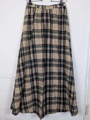 Plaid wool maxi skirt