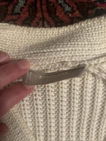 cream cardigan