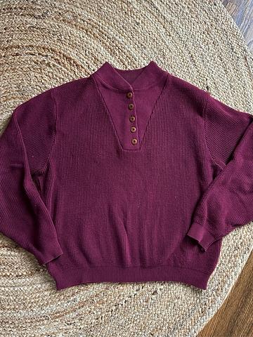 Collared Ribbed Knit Cotton Sweater