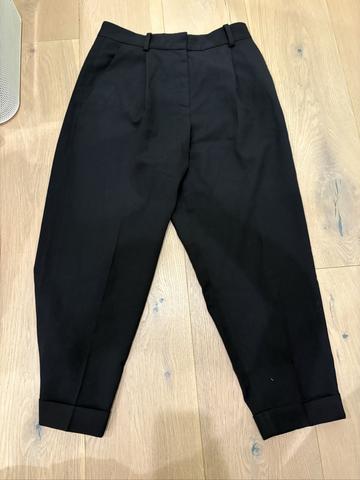 Black Wool Trousers Cropped