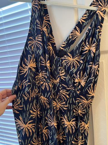 Sleeveless Jumpsuit Palm Print