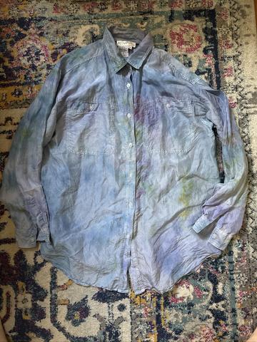 vintage silk shirt ice dyed