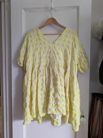 Neon Yellow Check Dress