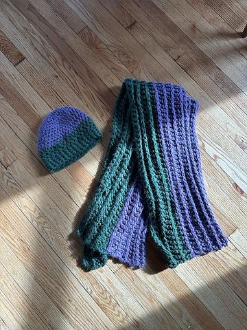 Long scarf & hat