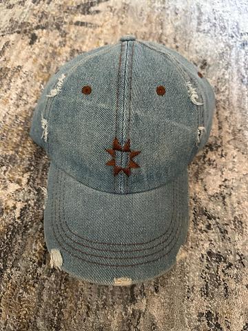 Denim Hand Stitched Baseball Cap