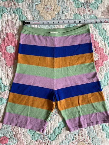 Striped knit bike shorts
