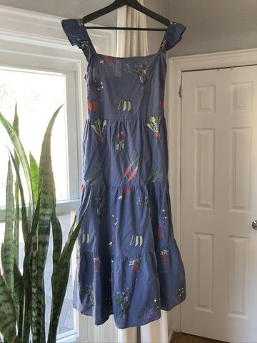 Embroidered Tiered Midi Dress