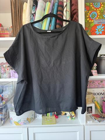 ES Georgia Shirt in Black Cotton Lawn