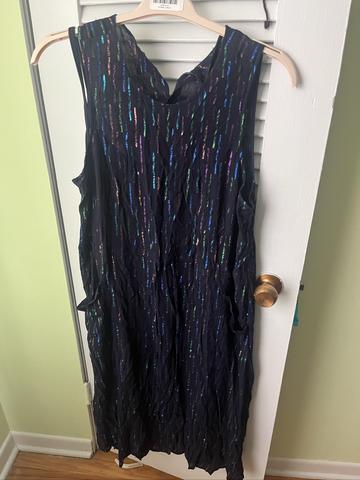 Metallic Stripe Slip Dress