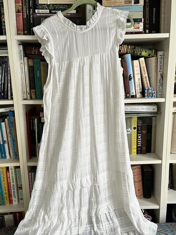 White ruffle sleeveless dress