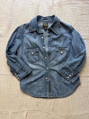 western snap denim shirt