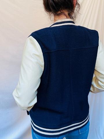 Faux Leather Baseball Jacket