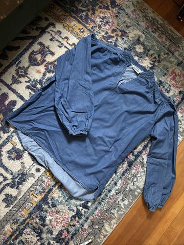 chambray smock top