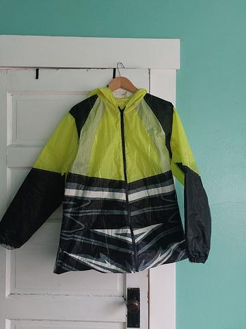 Reclaimed materials raincoat
