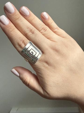 Vintage sterling native geometric ring
