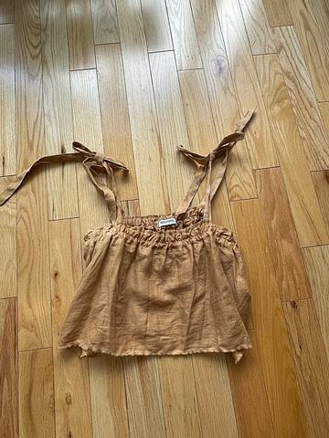 linen tank top with tie straps