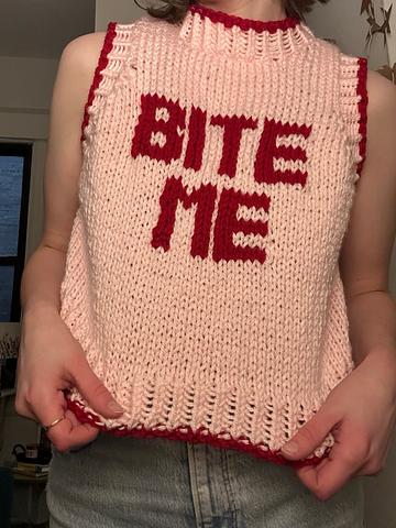 Bite me sweater vest