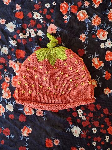 strawberry baby hat