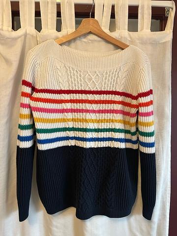 Rainbow cable knit sweater