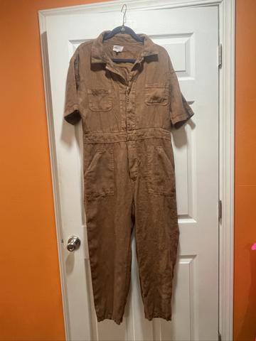 Linen Utility Jumpsuit
