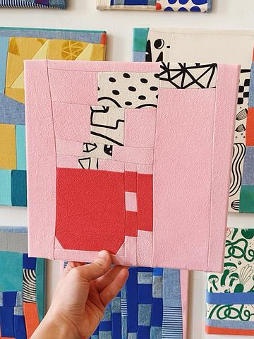 10x10 pink mug wall quilt