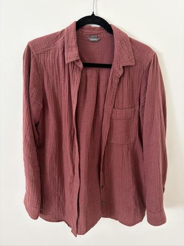 Cotton muslin button down shirt