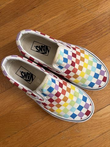 Vans Rainbow Checker Slip On Sneakers