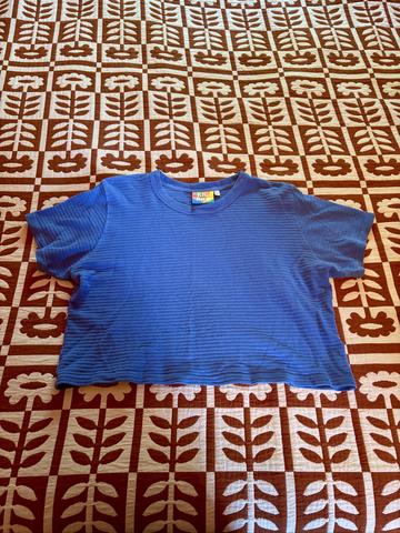 Cropped Waffle Tee Cornflower