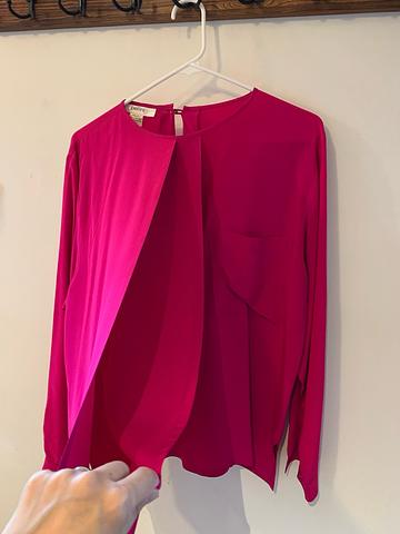 Bright pink silk shirt