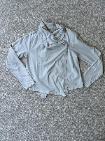 Drape front sweatshirt cardigan