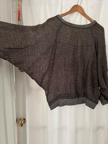 Gauzy Linen Batwing Top