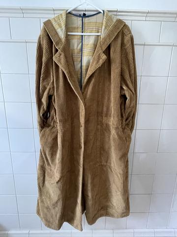 Corduroy jacket with hood