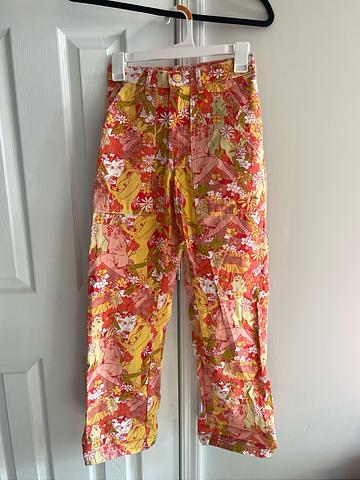 naked ladies floral work pants