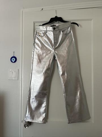 Ann Taylor Silver Imitation Leather Pant